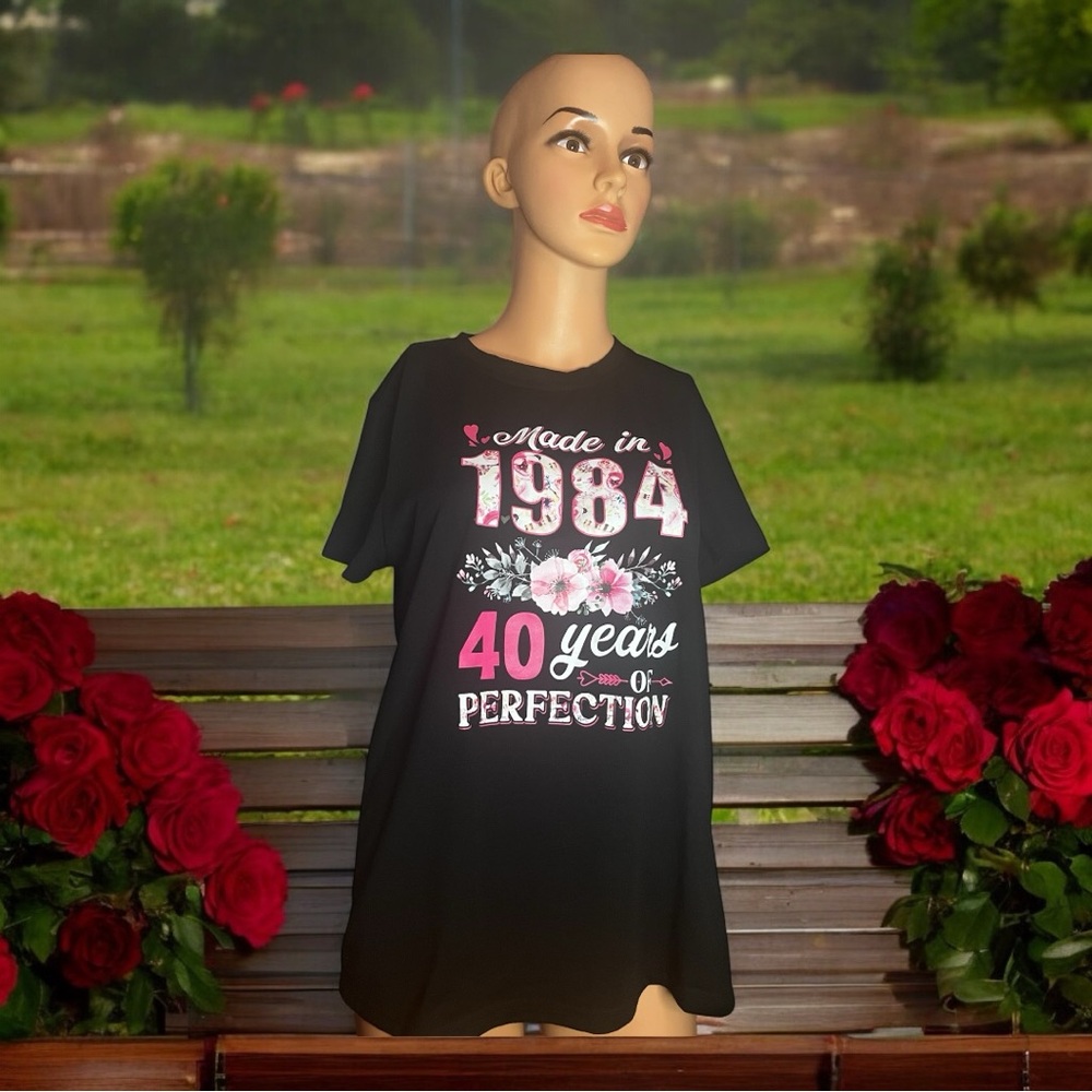 40 Years Old Gift Women-Boyfriend born in 1984 floral 40th Birthday-Day